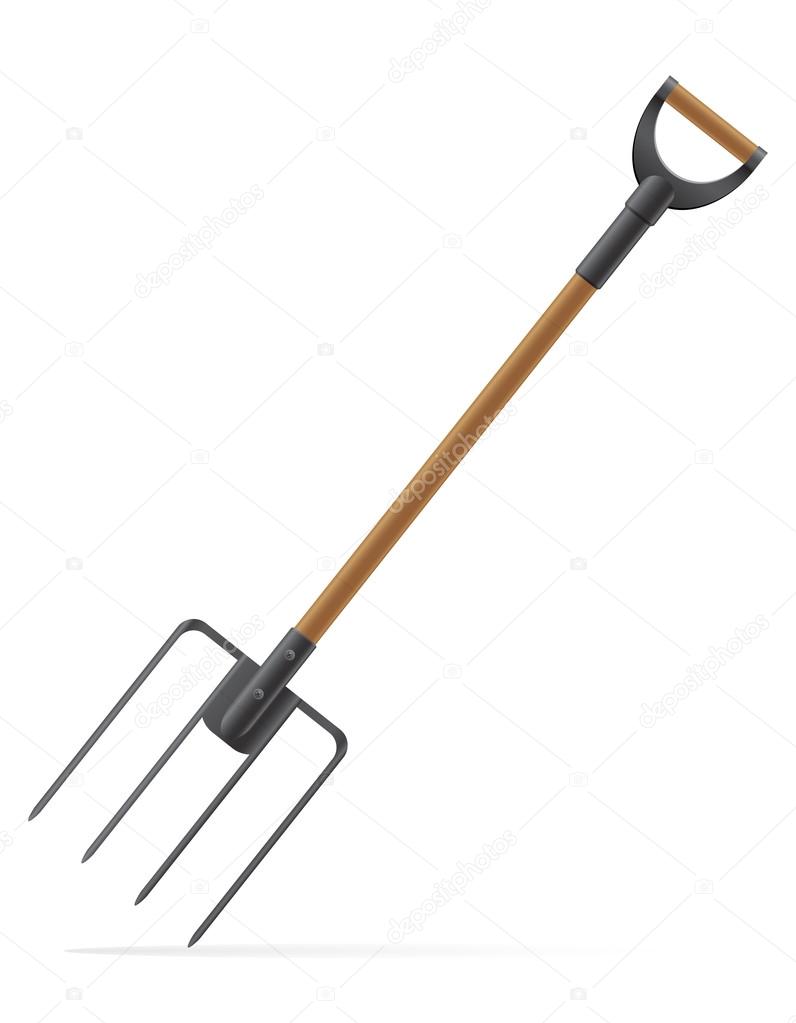 garden tool pitchfork vector illustration