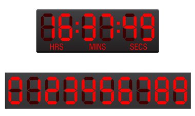 Çetele dijital countdown timer vektör çizim