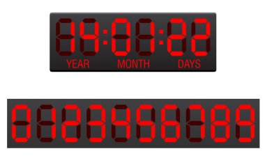 Çetele dijital countdown timer vektör çizim