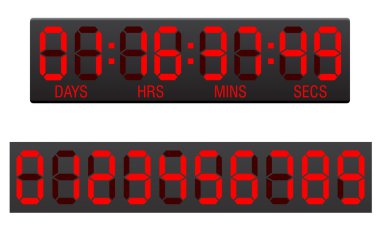 Çetele dijital countdown timer vektör çizim