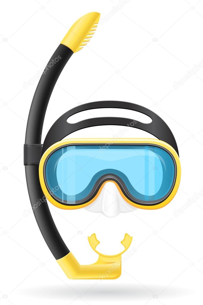 mask and tube for diving vector illustration