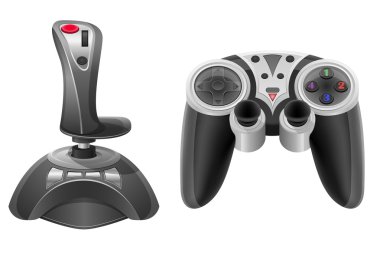 illustrati oyun konsolları vektör ikonlar joystick modern ayarla