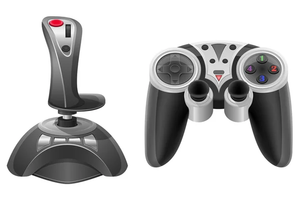 Conjunto de ícones joysticks moderno para consoles de jogos vector illustrati — Vetor de Stock