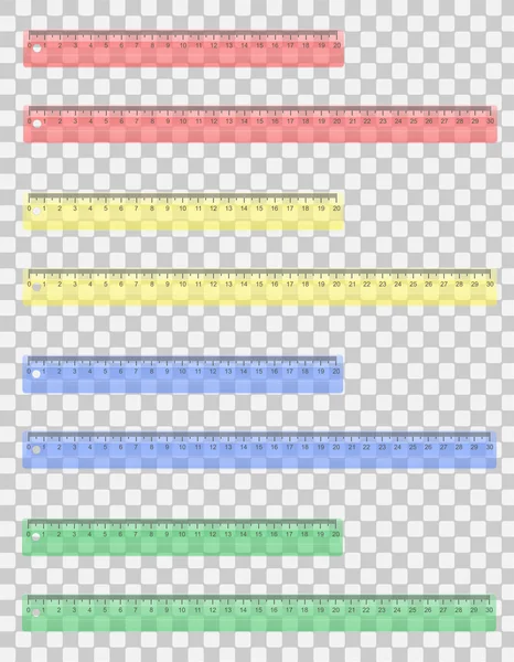 Transparente colorido régua vetor ilustração — Vetor de Stock