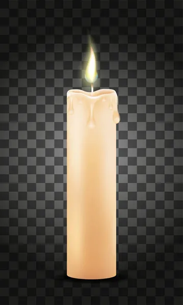 Καύση Κερί Εικονογράφηση Διάνυσμα Κερί Απομονώνονται Διαφανές Φόντο — Διανυσματικό Αρχείο