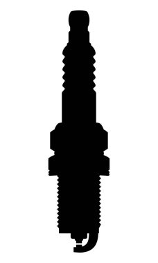 Otomotiv buji vektör çizimi beyaz arkaplanda izole edildi