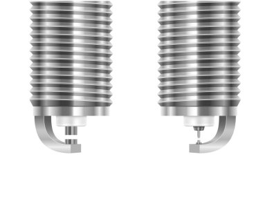 Otomotiv buji vektör çizimi beyaz arkaplanda izole edildi