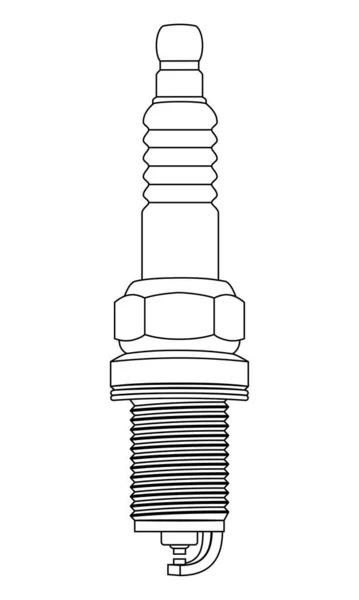 Automotive Spark Plug Vector Illustration Isolated White Background — Stock Vector