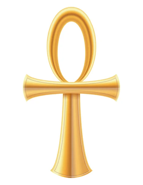 Ankh Símbolo Ilustración Del Vector Egipto Antiguo Aislado Sobre Fondo — Vector de stock