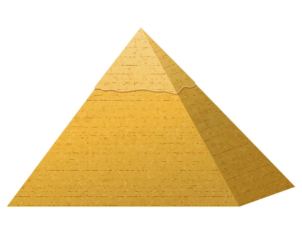 Beyaz Arkaplanda Izole Edilmiş Eski Mısır Vektör Illüstrasyonunun Piramit Sembolü — Stok Vektör