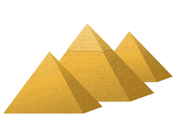 Piramide Symbool Van Oude Egypt Vector Illustratie Geïsoleerd Witte Achtergrond — Stockvector