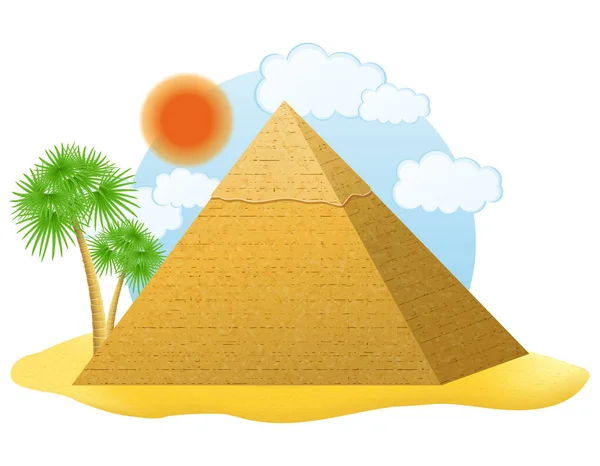 古代エジプトのピラミッドのシンボルベクトル図は白い背景に孤立しています — ストックベクタ