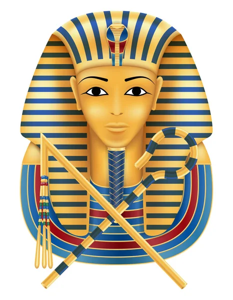 Pharaoh Símbolo Ilustración Del Vector Egipto Antiguo Aislado Sobre Fondo — Vector de stock