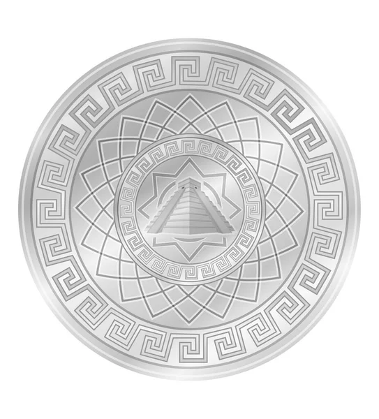 Древняя Векторная Иллюстрация Монет Майя Белом Фоне — стоковый вектор