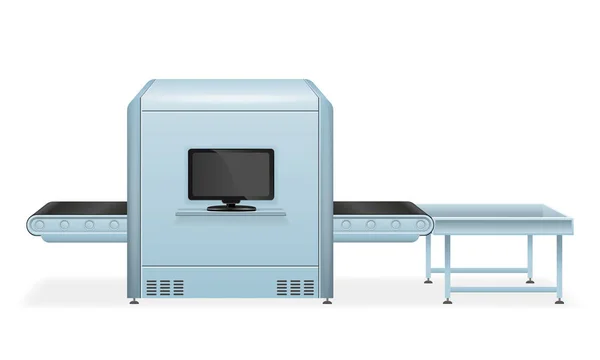 Aeroporto Bagagem Scanner Vetor Ilustração Isolado Fundo Branco — Vetor de Stock