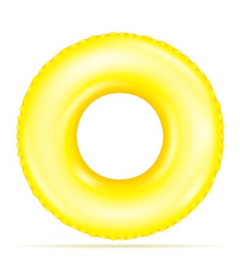 Denizde yüzmek için şişirilebilir kauçuk halka ya da beyaz arkaplanda izole edilmiş havuz vektör çizimi