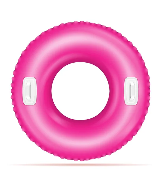 Anillo Goma Inflable Para Nadar Mar Piscina Vector Ilustración Aislado — Vector de stock