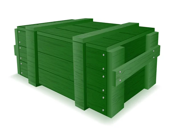 军用木制盒 用于在白色背景上孤立的武器弹药矢量图解 — 图库矢量图片