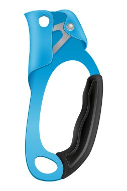 beyaz arkaplanda izole edilmiş dağcılık vektör illüstrasyonu için karabina ekipmanı