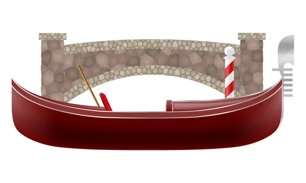 Gondola Traditional Italian Boat Venice Vector Illustration Isolated White Background — 스톡 벡터