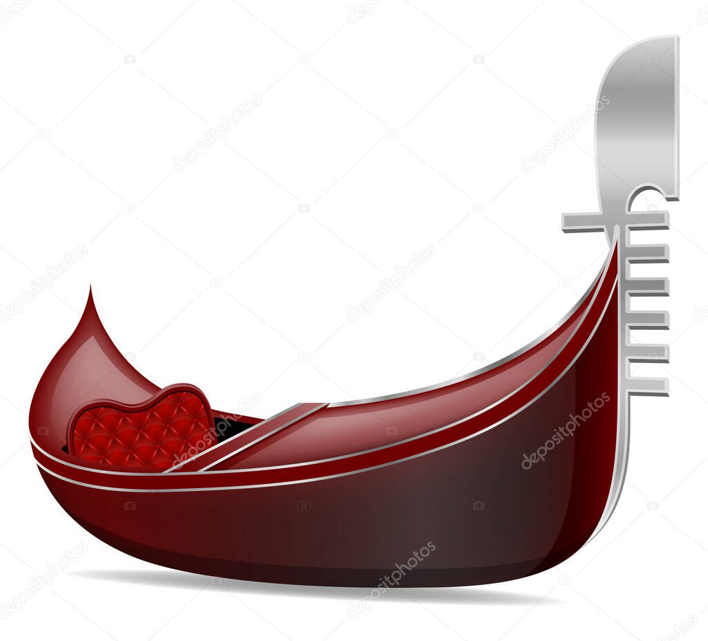 gondola traditional italian boat in venice vector illustration isolated on white background