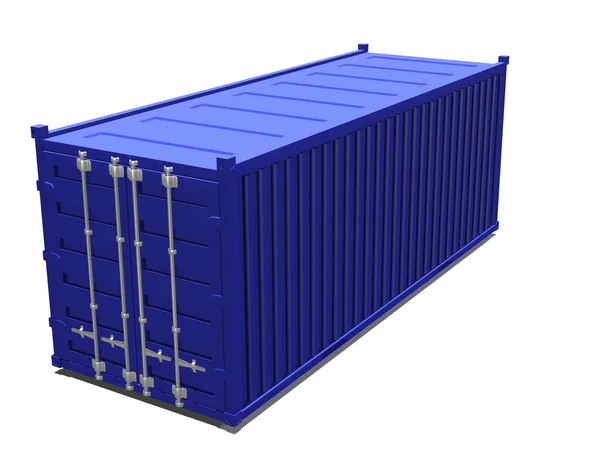 Container Cargo Trasporto Merci Rendering Illustrazione Isolata Fondo Bianco — Foto Stock