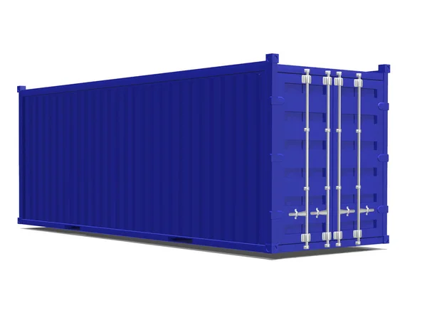 Container Cargo Trasporto Merci Rendering Illustrazione Isolata Fondo Bianco — Foto Stock