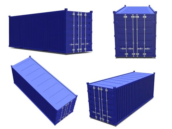 Frachtcontainer Für Den Transport Von Gütern Darstellung Darstellung Isoliert Auf — Stockfoto