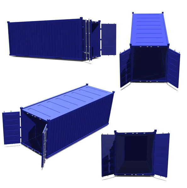 Cargo Container Transport Goods Render Illustration Isolated White Background - Stock-foto