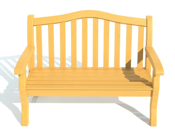 Wooden Garden Park Bench Render Illustration Isolated White Background — Stok fotoğraf