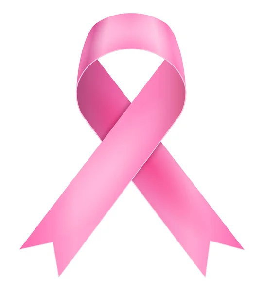 Розовая Шелковая Блестящая Лента Поддержку Векторной Иллюстрации Заболевания Раком Молочной — стоковый вектор
