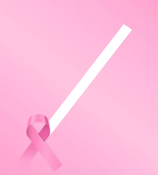 Rosa Silke Glänsande Band Till Stöd För Bröstcancer Sjukdom Vektor — Stock vektor