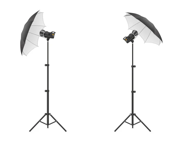 Softbox Mit Blitz Auf Stativ Für Eine Vektor Illustration Fotostudio — Stockvektor