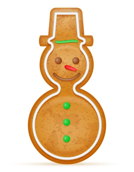 Christmas Gingerbread Cookies New Year Holiday Celebration Vector Illustration Isolated — Stock Vector