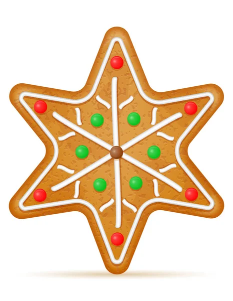 Galletas Pan Jengibre Navidad Para Celebración Año Nuevo Vector Ilustración — Archivo Imágenes Vectoriales