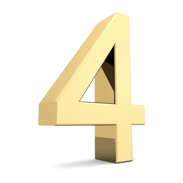 Golden number 4 — Stock Photo, Image