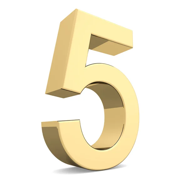 Golden number 5 — Stock Photo, Image