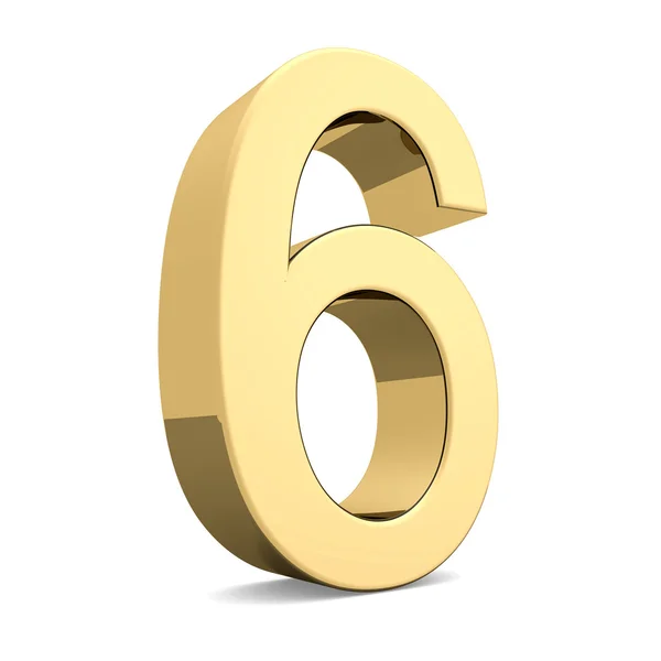 Golden number 6 — Stock Photo, Image