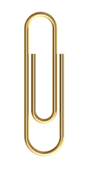 Gold paper clip — Stock Photo, Image