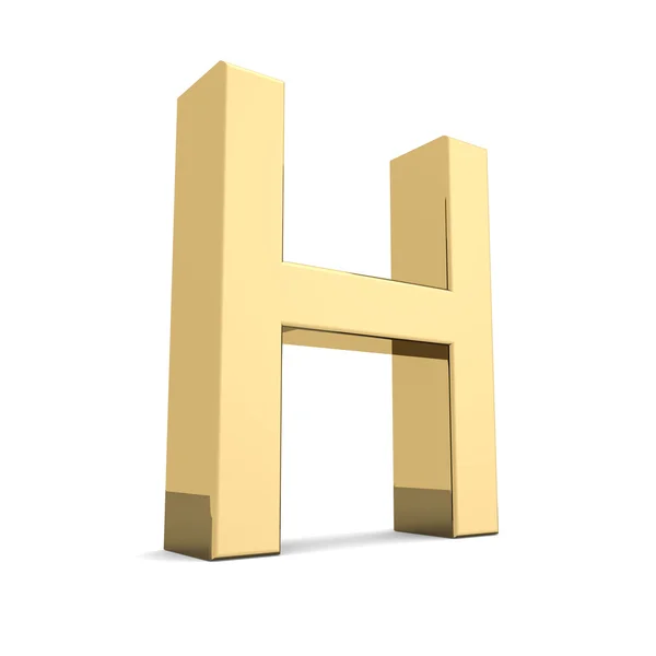 Guld bokstaven h — Stockfoto