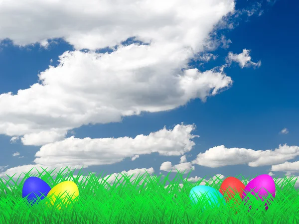 Easter Eggs on a meadow — Stock Photo, Image