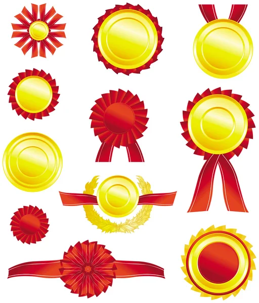 vektör en iyi seçim kırmızı ve altın etiket şeritler.