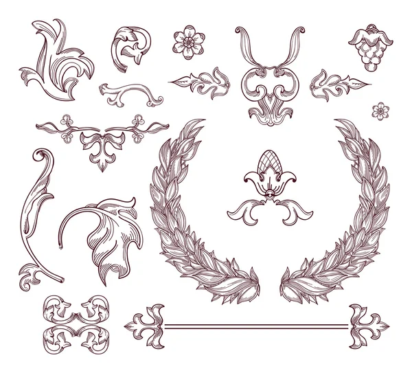 öğeleri kaligrafi tasarım kümesi