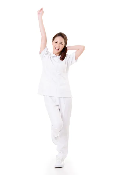 Cheerful Asian nurse — Stock Photo, Image