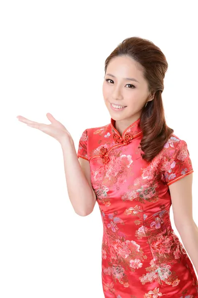 Asian woman introduce — Stock Photo, Image