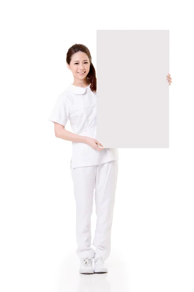 Nurse with blank board — Stock Photo, Image