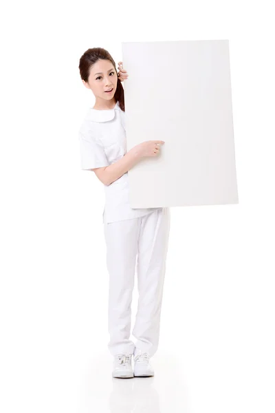 Nurse with blank board — Stock Photo, Image