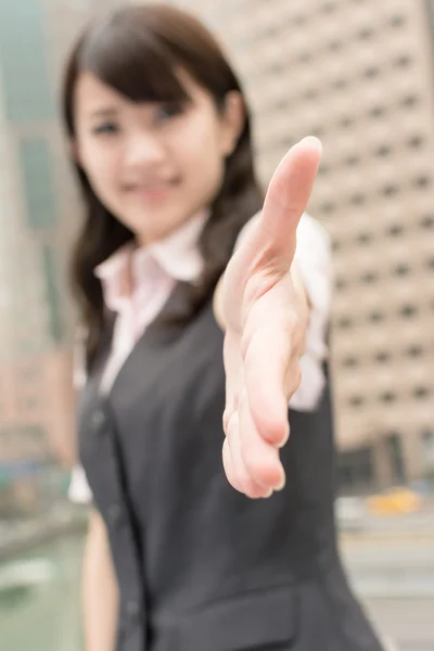 Hand met je schudden — Stockfoto