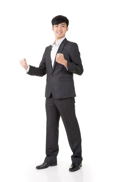 Hombre de negocios alegre y emocionante — Foto de Stock