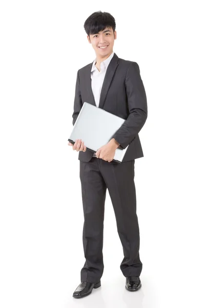 Businessman hold a laptop — Stock Photo, Image